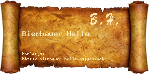 Bierbauer Hella névjegykártya
